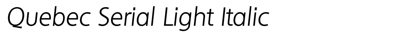 Quebec Serial Light Italic